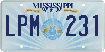 MS license plate LPM231