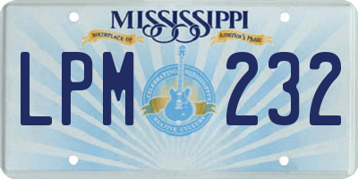 MS license plate LPM232