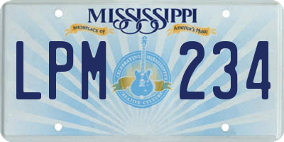 MS license plate LPM234