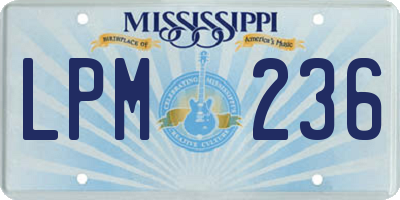 MS license plate LPM236