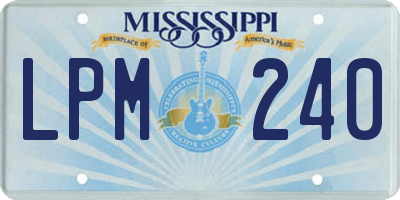 MS license plate LPM240