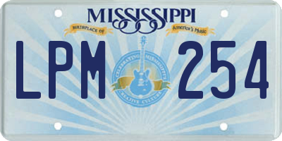 MS license plate LPM254