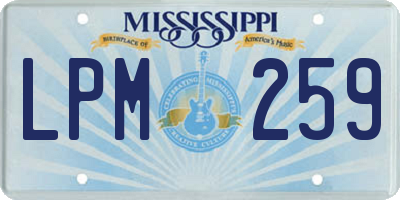MS license plate LPM259