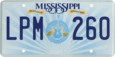 MS license plate LPM260
