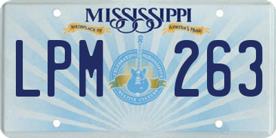 MS license plate LPM263