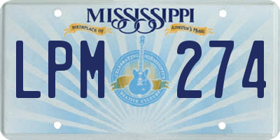 MS license plate LPM274