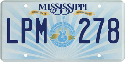 MS license plate LPM278
