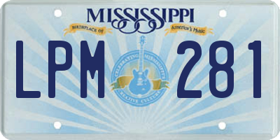 MS license plate LPM281
