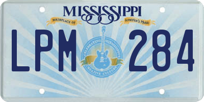 MS license plate LPM284