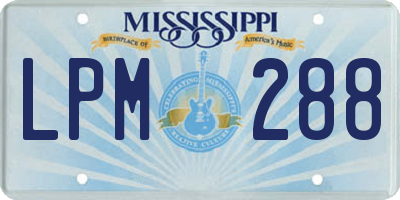 MS license plate LPM288