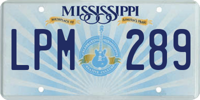 MS license plate LPM289