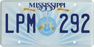 MS license plate LPM292