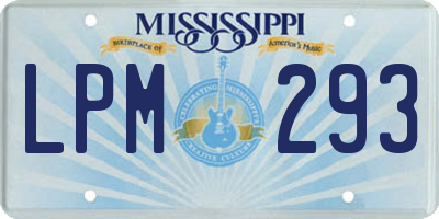 MS license plate LPM293