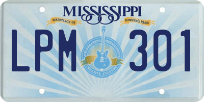 MS license plate LPM301