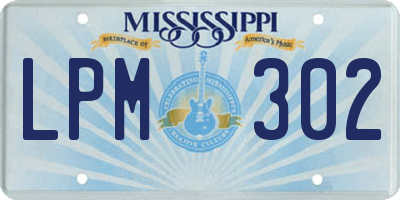MS license plate LPM302