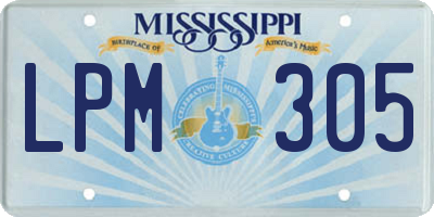 MS license plate LPM305