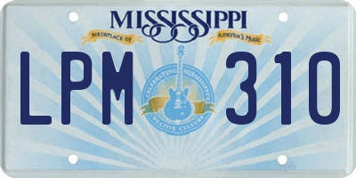 MS license plate LPM310