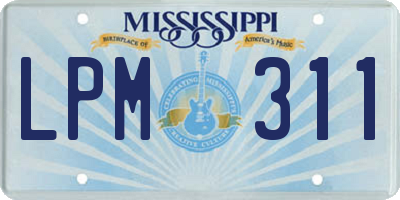 MS license plate LPM311