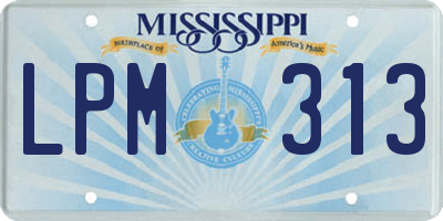 MS license plate LPM313