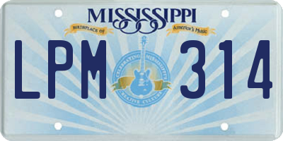 MS license plate LPM314