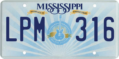 MS license plate LPM316