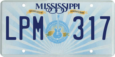 MS license plate LPM317