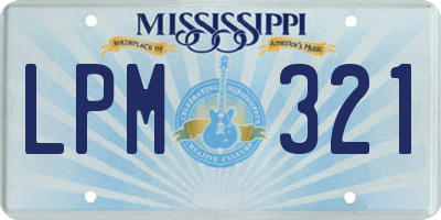 MS license plate LPM321