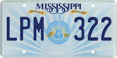 MS license plate LPM322