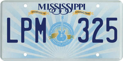 MS license plate LPM325