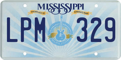 MS license plate LPM329