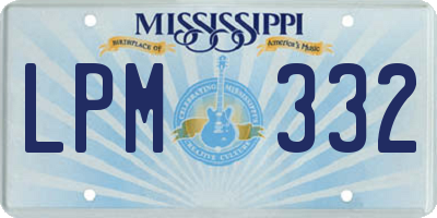 MS license plate LPM332