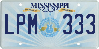 MS license plate LPM333