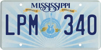 MS license plate LPM340