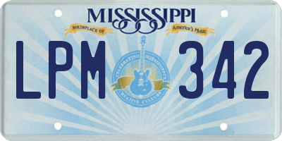 MS license plate LPM342
