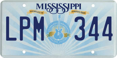 MS license plate LPM344