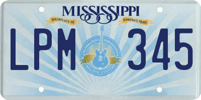 MS license plate LPM345