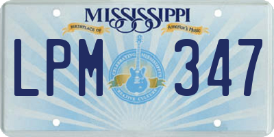 MS license plate LPM347