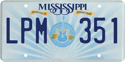 MS license plate LPM351