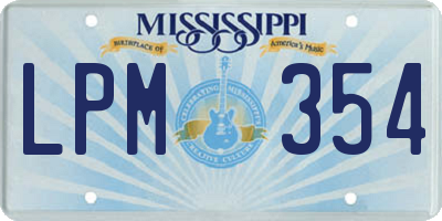 MS license plate LPM354