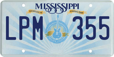 MS license plate LPM355