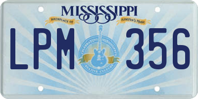 MS license plate LPM356