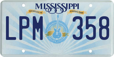 MS license plate LPM358