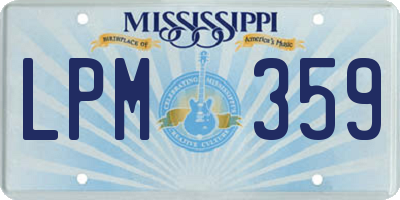 MS license plate LPM359