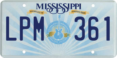 MS license plate LPM361