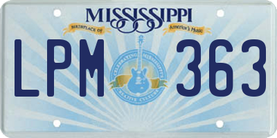 MS license plate LPM363