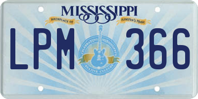 MS license plate LPM366