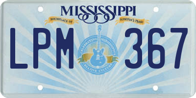MS license plate LPM367