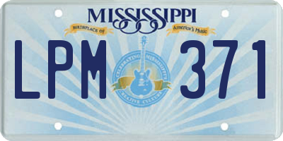 MS license plate LPM371