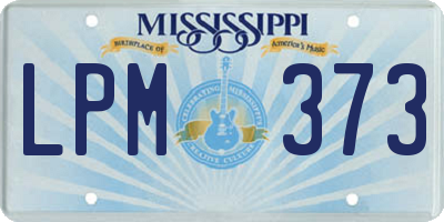MS license plate LPM373
