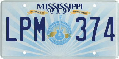 MS license plate LPM374